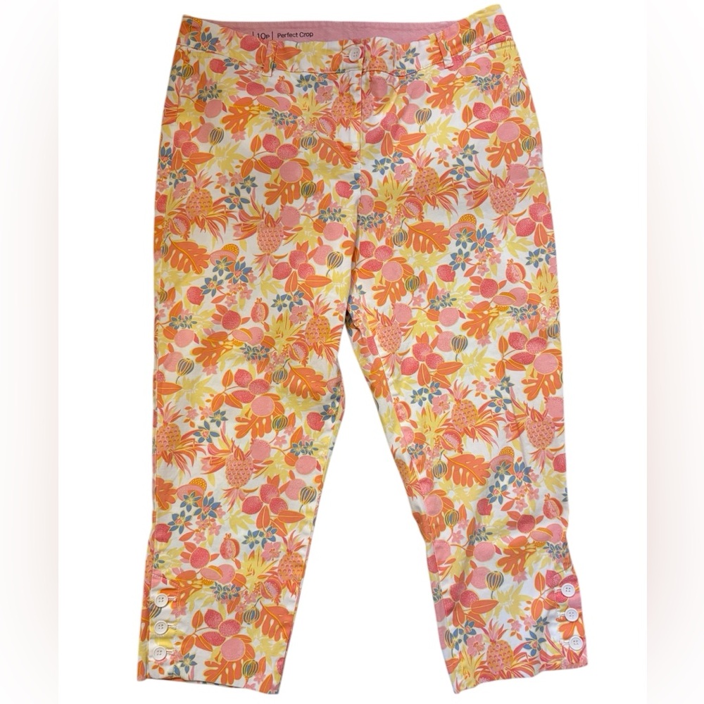 Talbots Perfect Crop Pants in Fruit & Flowers Print Women’s 10 Petite - Picture 5 of 12